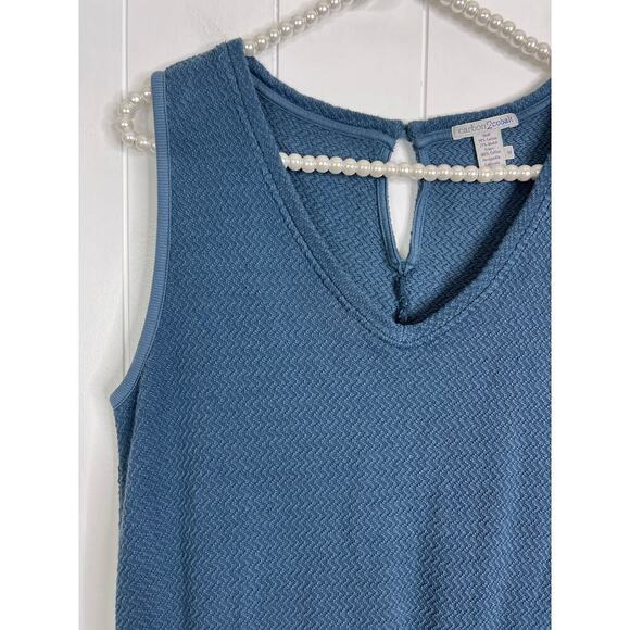 carbon2cobolt Blue Gray V Neck Tank Jumpsuit with Drawstring Waist and Pockets M - Picture 5 of 8